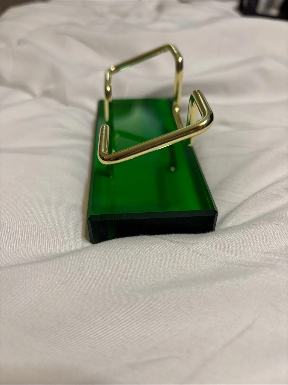 Emerald/gold accented card holder